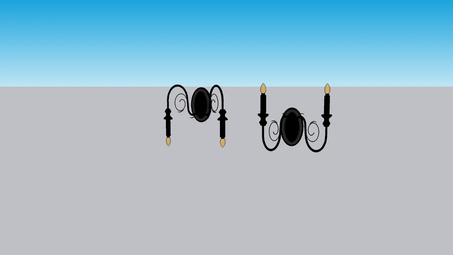 BLACK CANDELABRA WALL SCONCE LIGHT