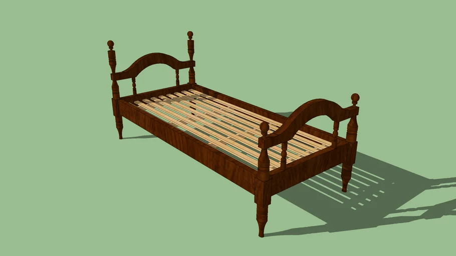 Wooden single bed