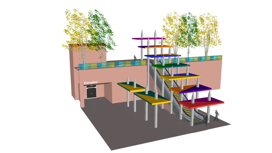 Outdoor Escalator with Canopy