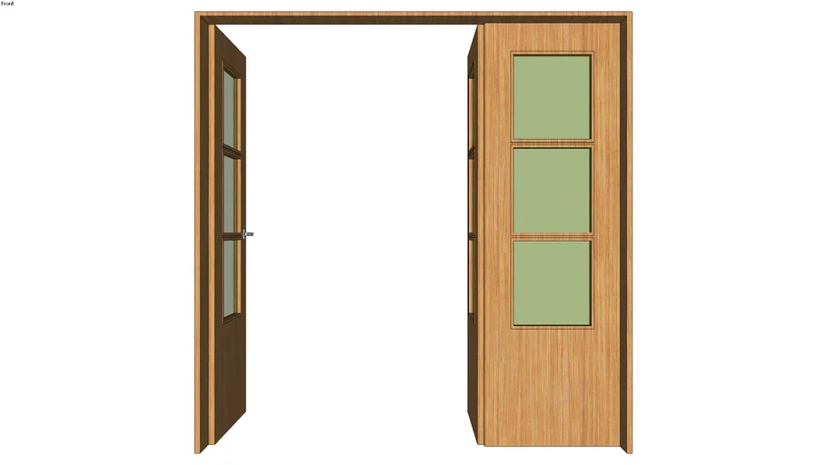 Puerta exterior 3 hojas 2x2,02 m