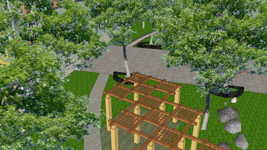 A small garden near a public community centre