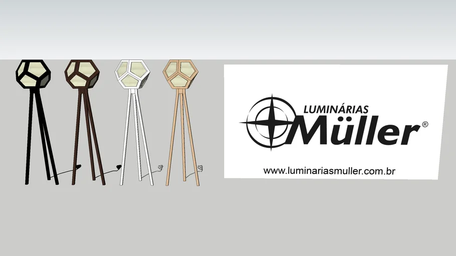 COLUNA SQUARE GRANDE COM PALHA - LUMINÁRIAS MÜLLER