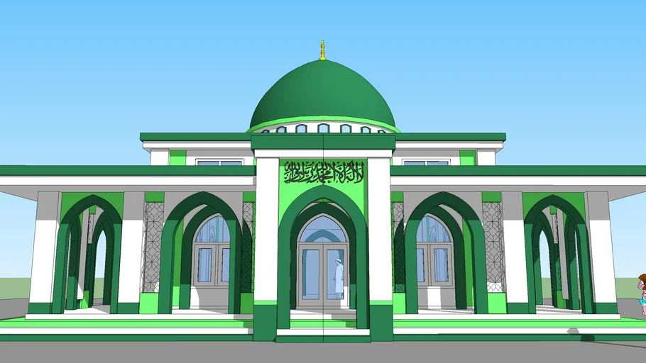 desain masjid satu lantai