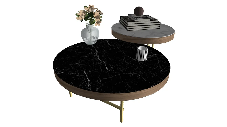 coffee table with orniments