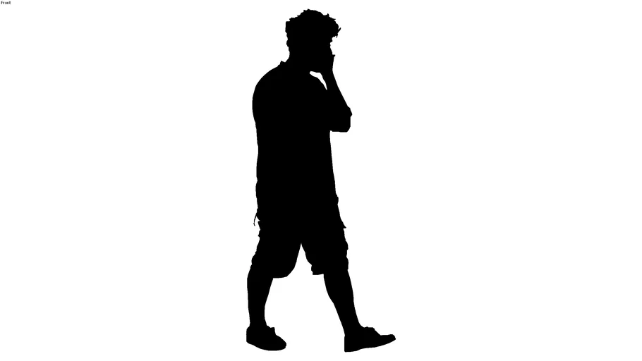 2d silhouette side man walking
