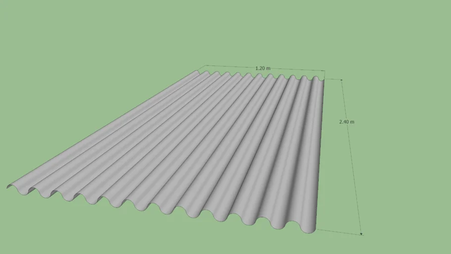 asbestos wave 120cm x 240cm