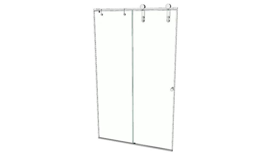 Box de banheiro com roldanas e inox