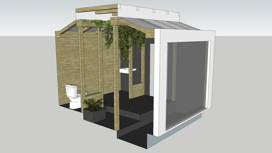 Wood and Slate nature bathroom