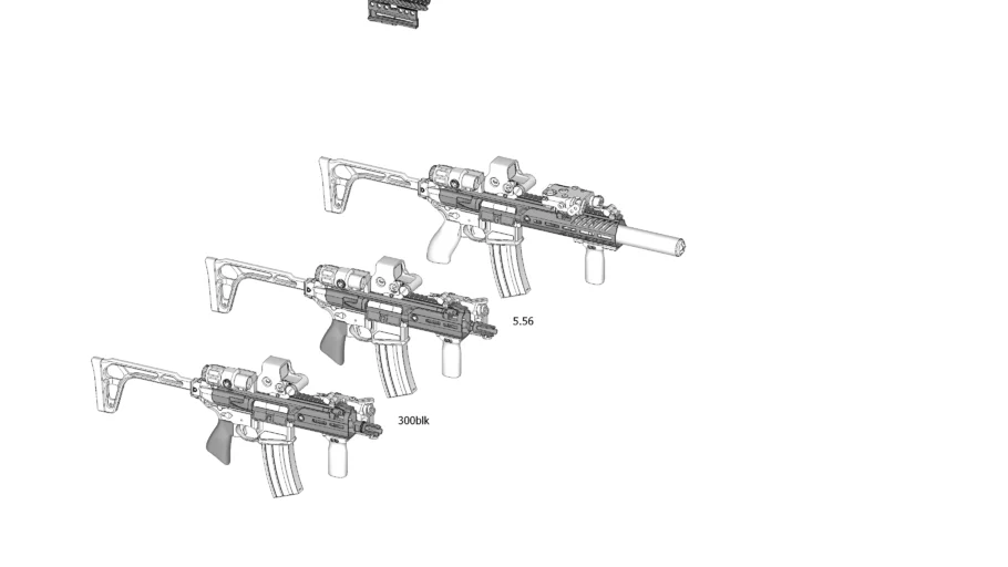 【TARKOV SPT mod】MCX  Receiver+Handguard 3D MODEL