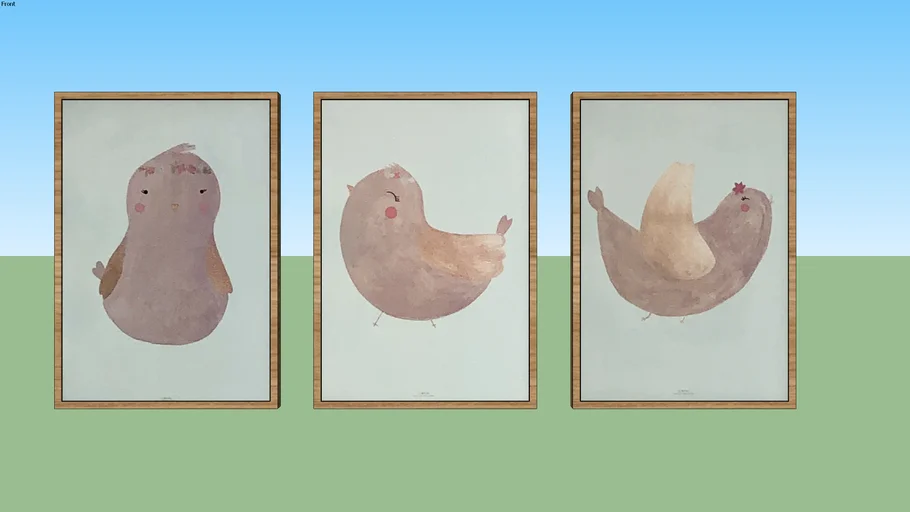 Pássaro Aquarela 1,2,3