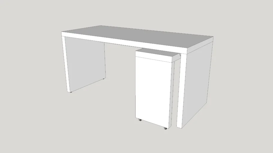 IKEA MALM Desk with pull-out panel (right), white