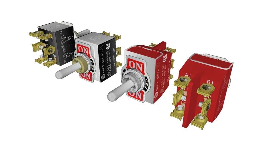 Construction forms of DPDT center zero switches | 3D Warehouse