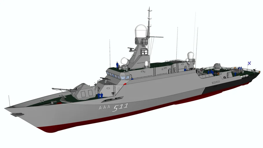Russian Navy Buyan M class Corvette Project 21631 - Model - 3D