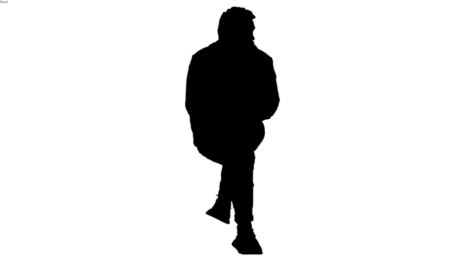 2d silhouette front man sitting