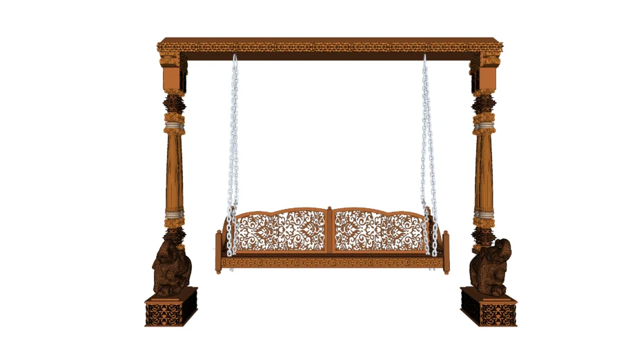 Traditional Indian wooden swing