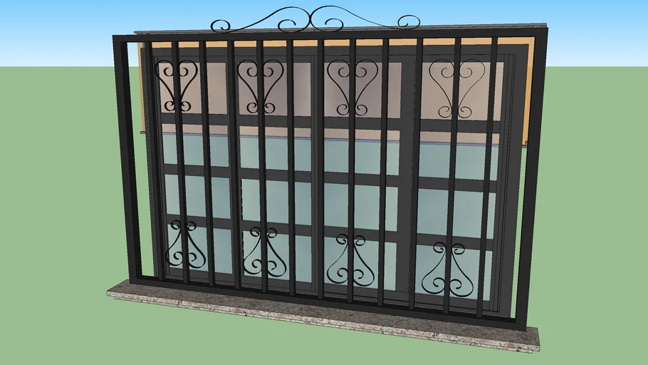 VENTANA CON REJA Y ESTOR 100 x 150 TABIQUE 012
