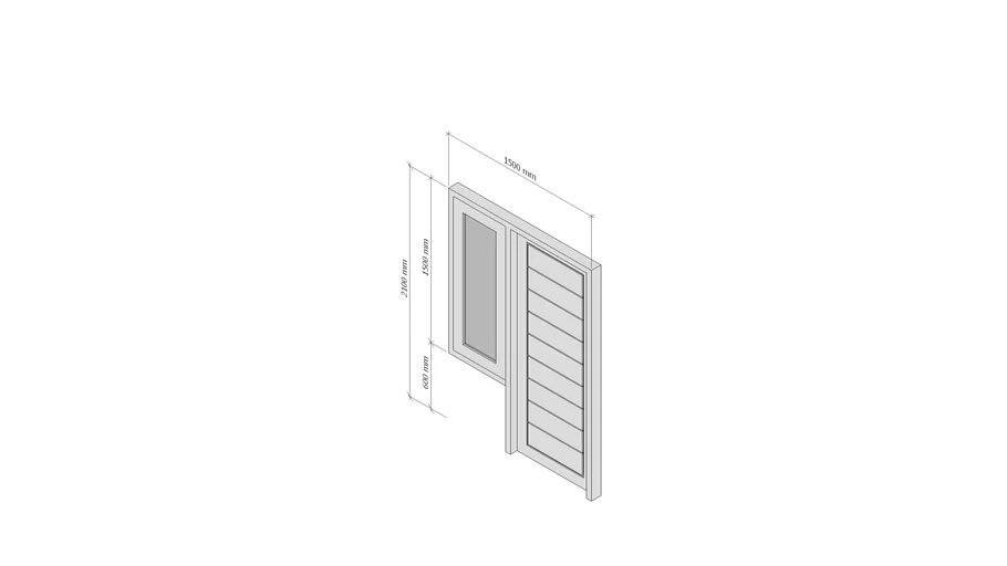 PINTU JENDELA SNI_2.1 X 1.5M TIMBER DOOR_GLASS WINDOW