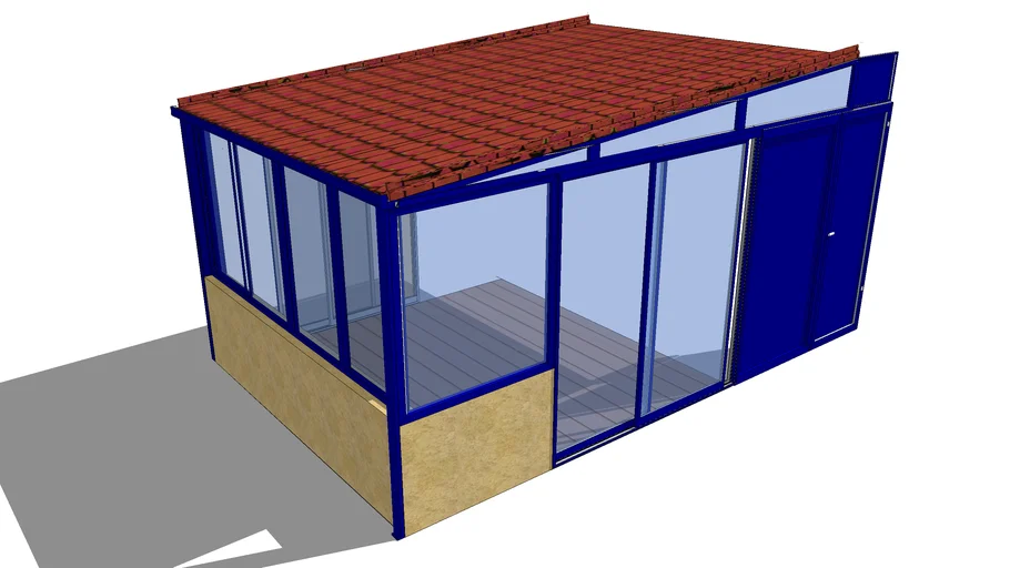 Veranda toiture bardeaux