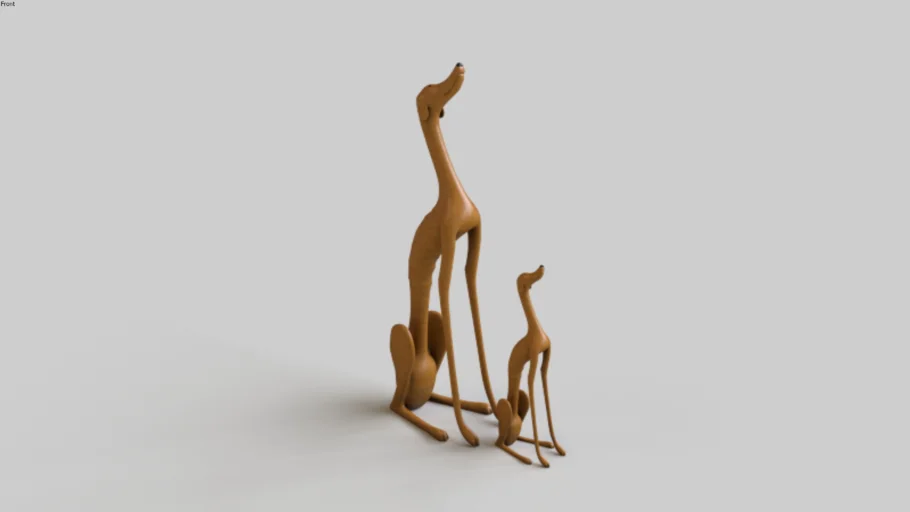 Decoração_Escultura_(Escultura Cachorro Baleia G e P - Mestre Marcos de Sertânia)