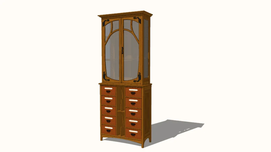Art Nouveau 10 Drawer Cabinet