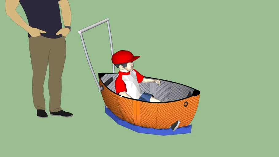 40" Canoe w/Skirt and Child