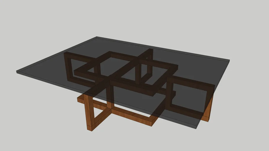 Wood trama with top glass