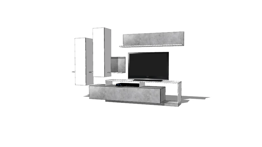 Concrete optic white matt TV stand meble-do.pl