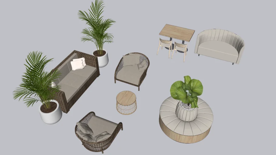 Roud sofa, sofa circular, sillon circular, rattan sofa, sofa mimbre, boho
