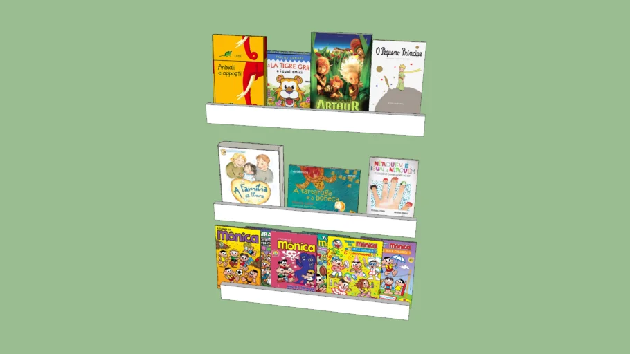 Prateleira Porta Livros Lilibee com livros