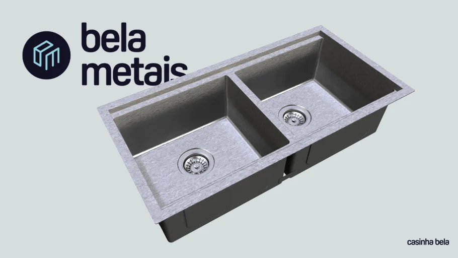 Cuba Dupla Workstation de Cozinha Inox 82x41 cm Kobe Escovada (CKO01)