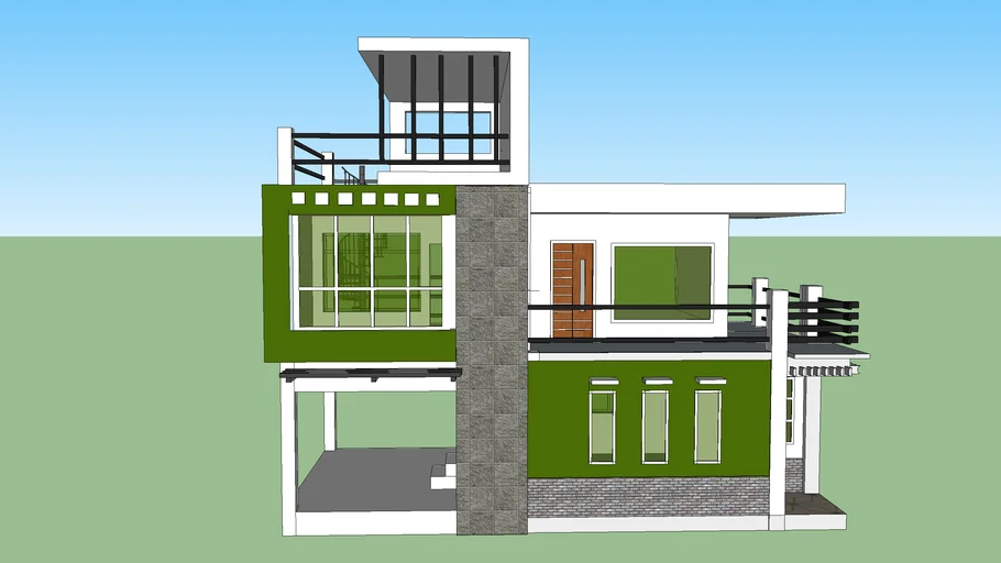 two-storey bldg with roof top 10m by 5m