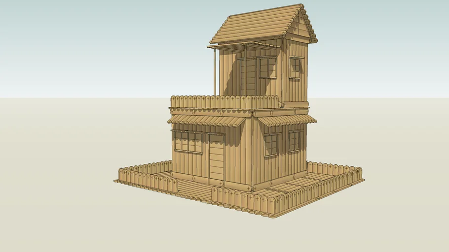 Stick Es Krim rumah 19 (Ice Cream Stick Craft House) #rumahSketch#rumahSketch