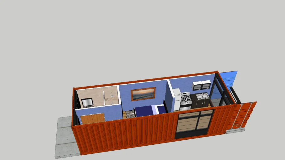 Shipping Container House 3d Models Small Container Home 3d Model 3ds