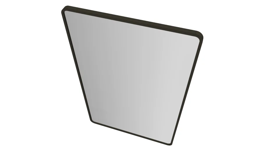 Matte Black Vintage Rounded Rectangular Mirror