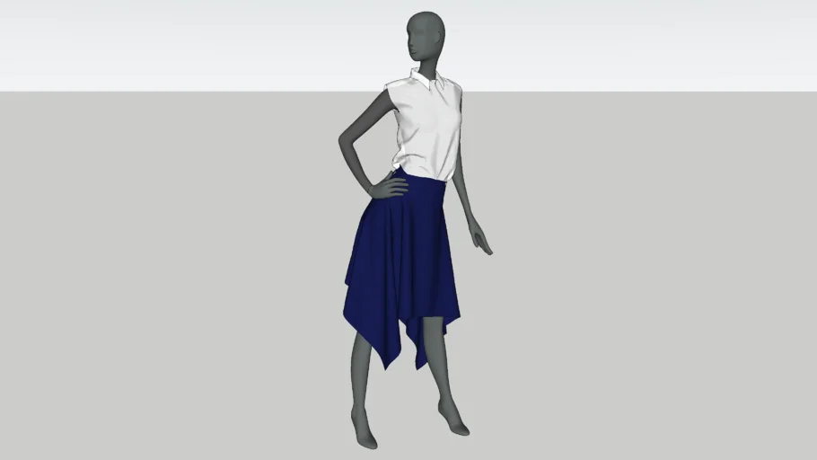 Manequim feminino blusa e saia