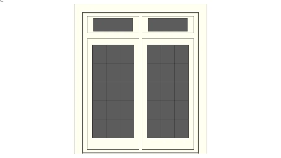 French glass door with glass lintels