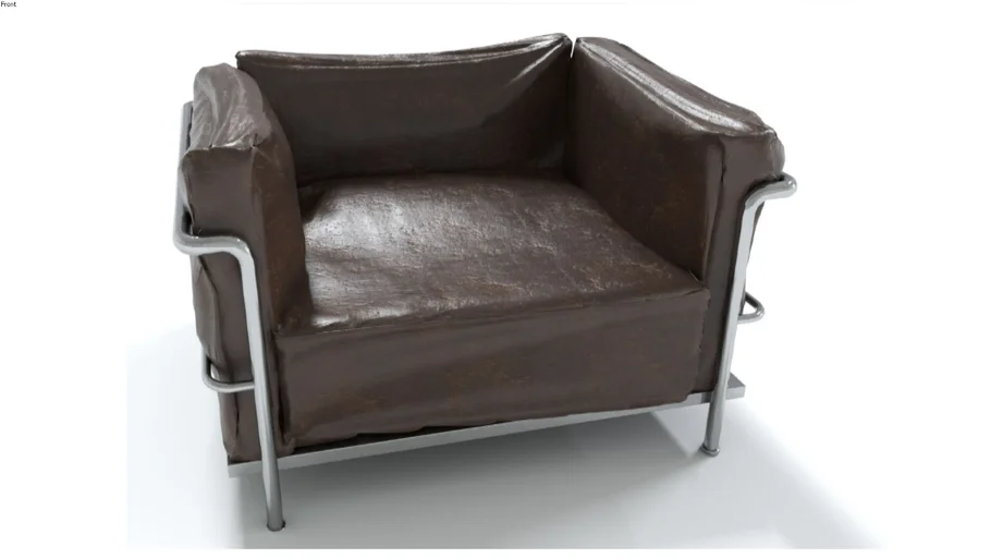 Fauteuil Le Corbusier LC3 worn cushions