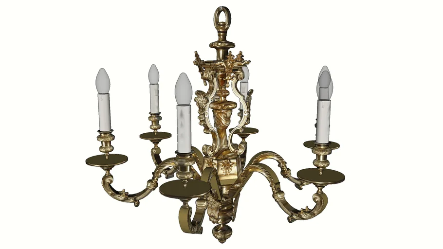 LUSTRE STYLE LOUIS XIV EN BRONZE À 6 LUMIÈRES ATENA