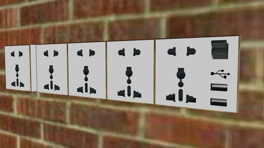 Universal socket with usb typesetting
