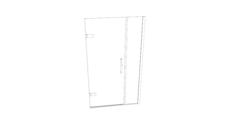 K-27600-10L Composed(TM) Frameless pivot shower door, 71-9/16" H x 39-5/8 - 40-3/8" W, with 3/8" thick Crystal Clear glass