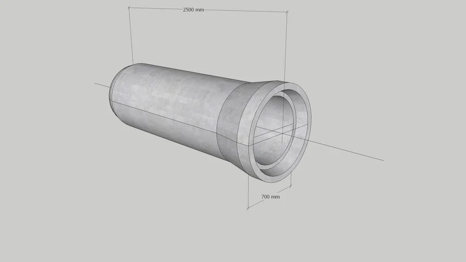 Concrete Pipe Head Joint_Dia.700xL.2500.skp