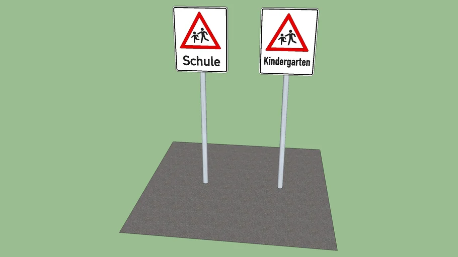 Schule und Kindergarten Schild