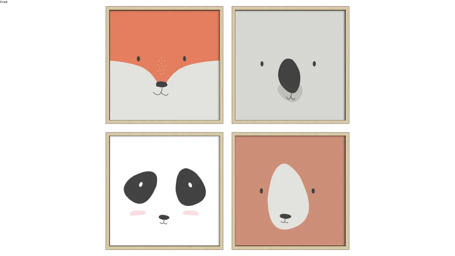 Kit Quadros Kids Animais 2