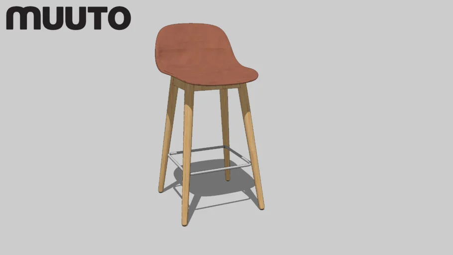 Muuto Bar Stool | FIBER Wood w back H65