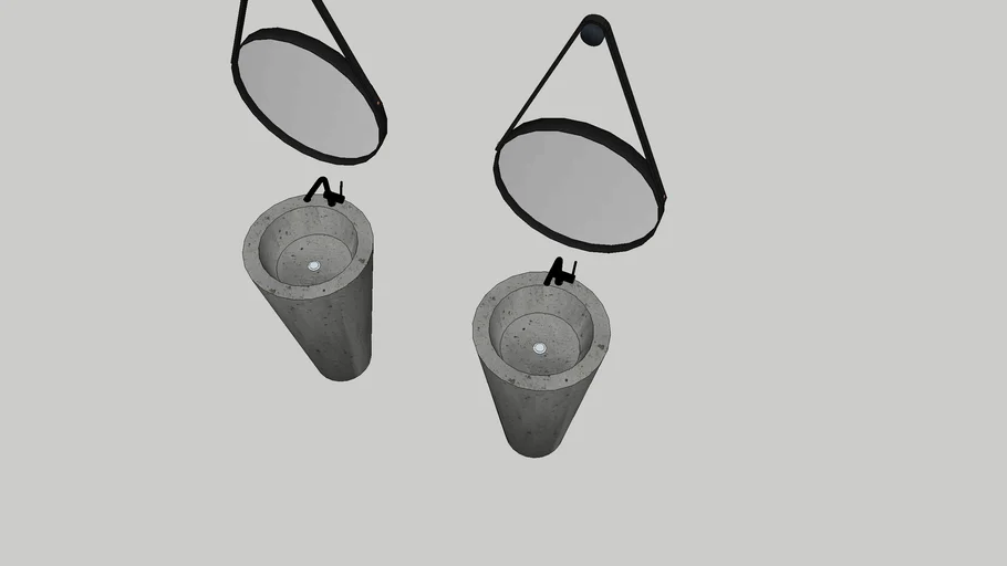 Vasque et miroir de salle de bain