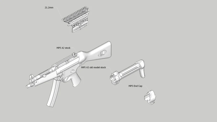 【TARKOV】MP5 STOCK 3D MODEL