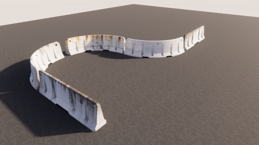 Road Barrier Rounded Cornered 