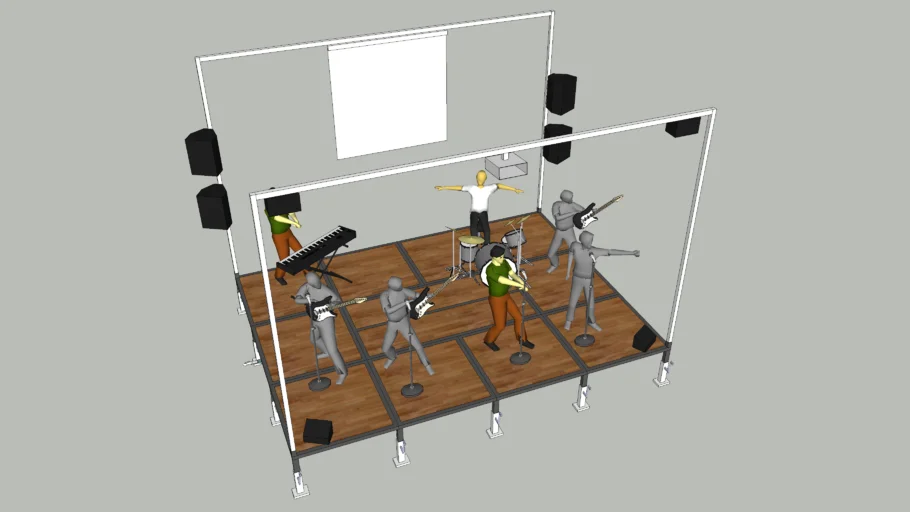 Mobile music stage on trailer