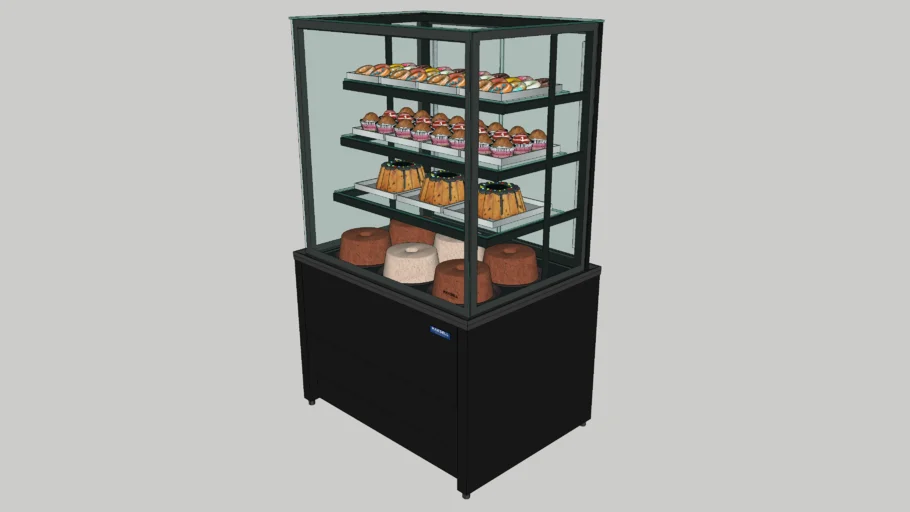BALCÃO VITRINE NEUTRO CRISTAL 800 BOLOS DOCES