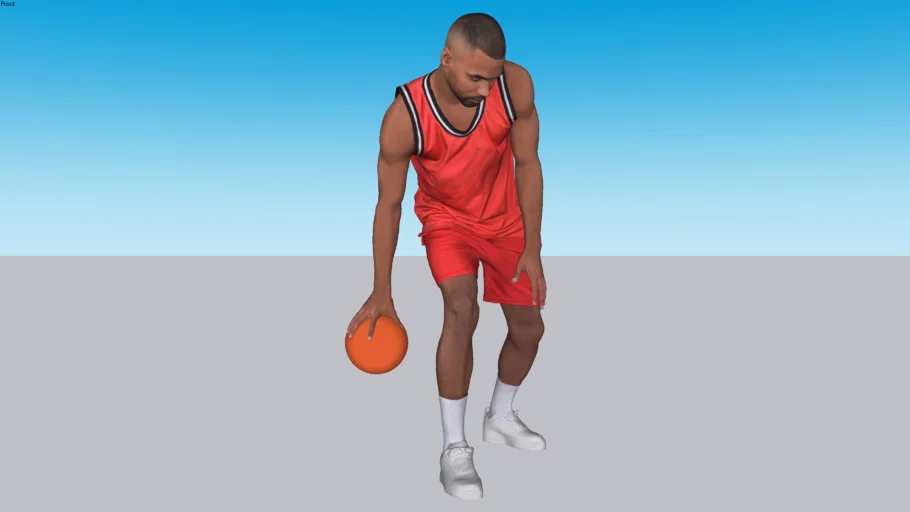Athletic Black Basketball Player